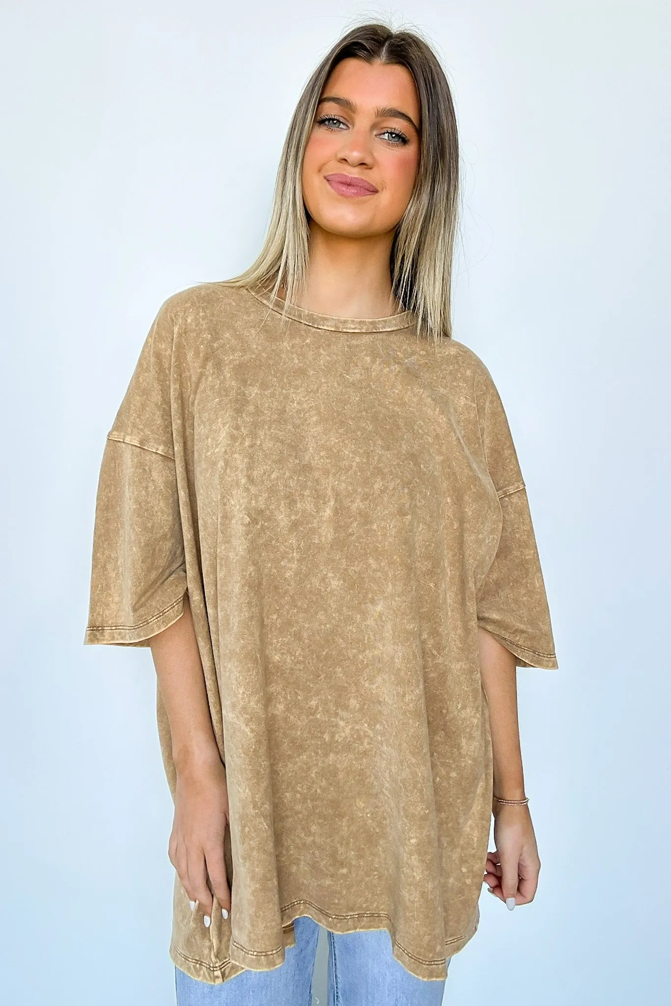 Weekend Awaits Mineral Wash Oversized Top - BACK IN STOCK