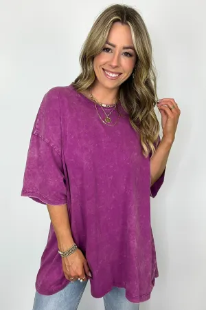 Weekend Awaits Mineral Wash Oversized Top - BACK IN STOCK