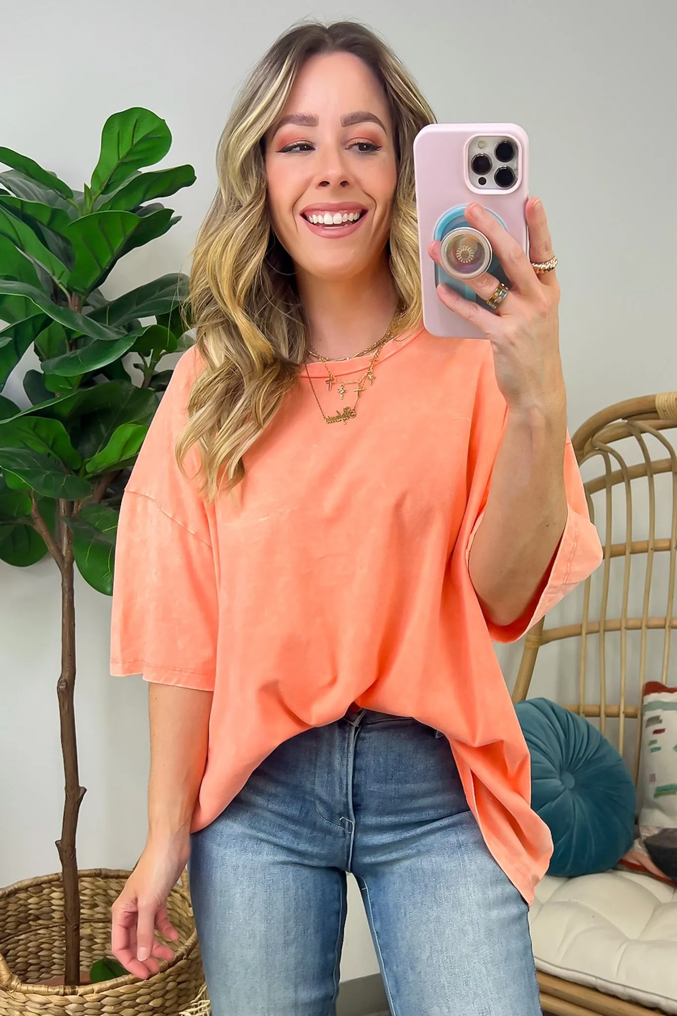 Weekend Awaits Mineral Wash Oversized Top - BACK IN STOCK