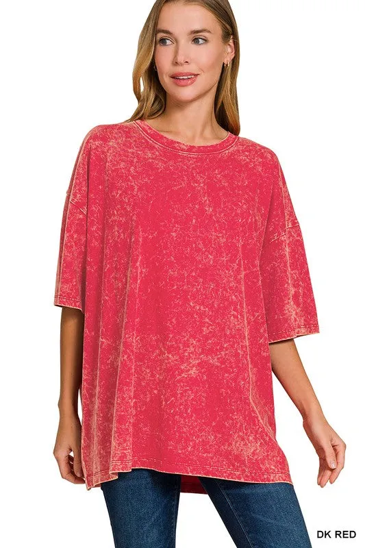 Weekend Awaits Mineral Wash Oversized Top - BACK IN STOCK