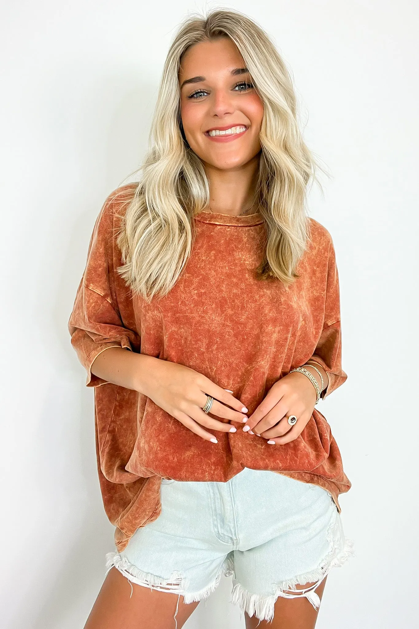 Weekend Awaits Mineral Wash Oversized Top - BACK IN STOCK