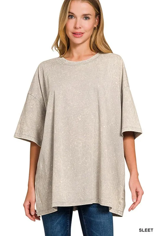 Weekend Awaits Mineral Wash Oversized Top - BACK IN STOCK