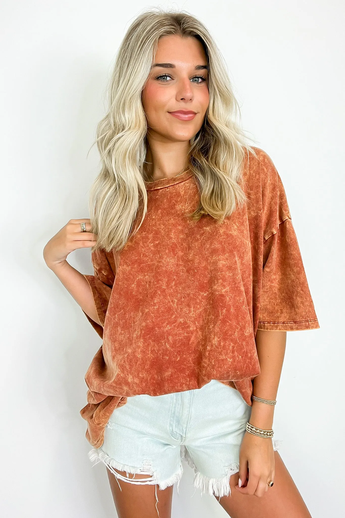 Weekend Awaits Mineral Wash Oversized Top - BACK IN STOCK