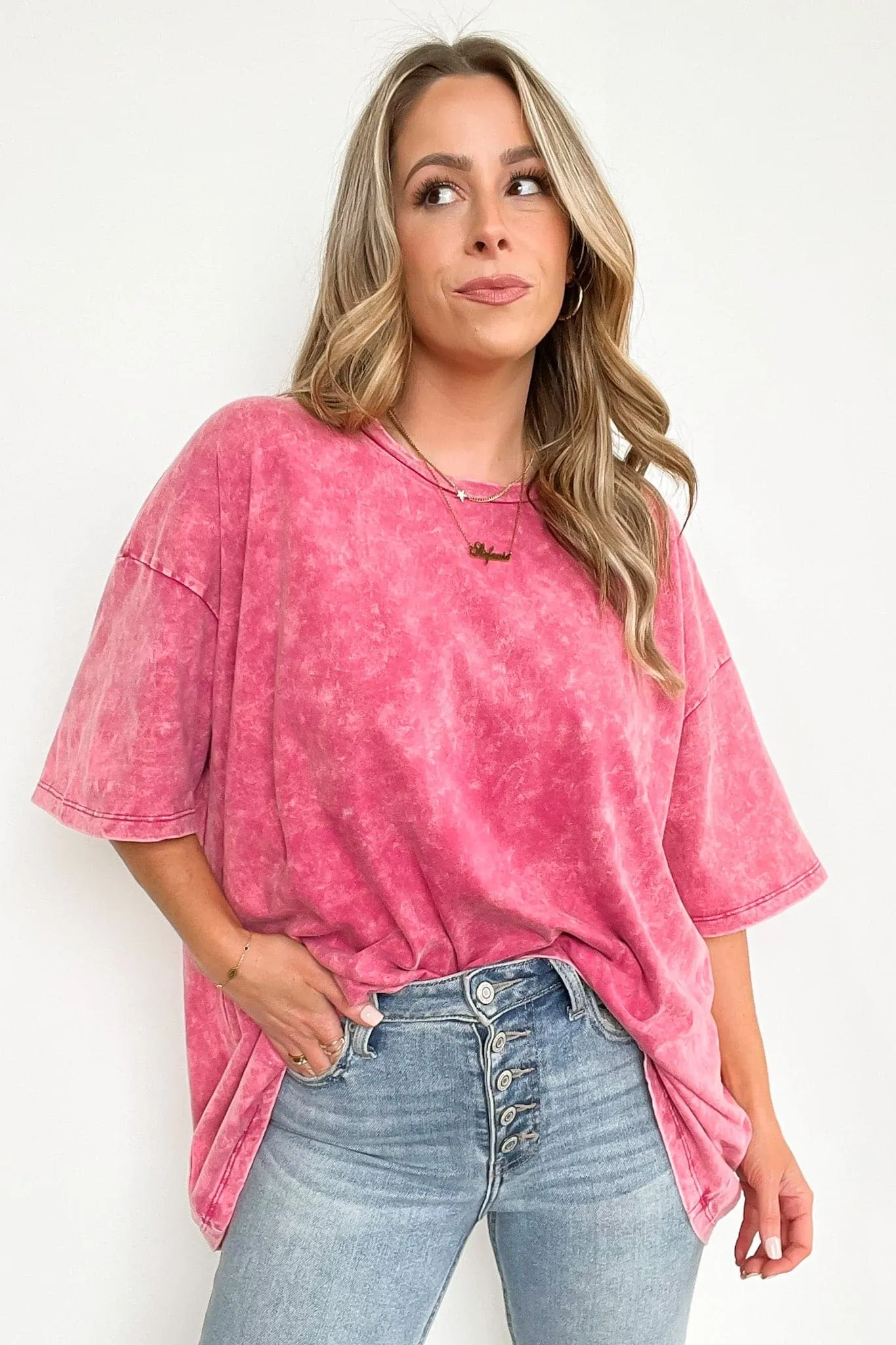 Weekend Awaits Mineral Wash Oversized Top - BACK IN STOCK
