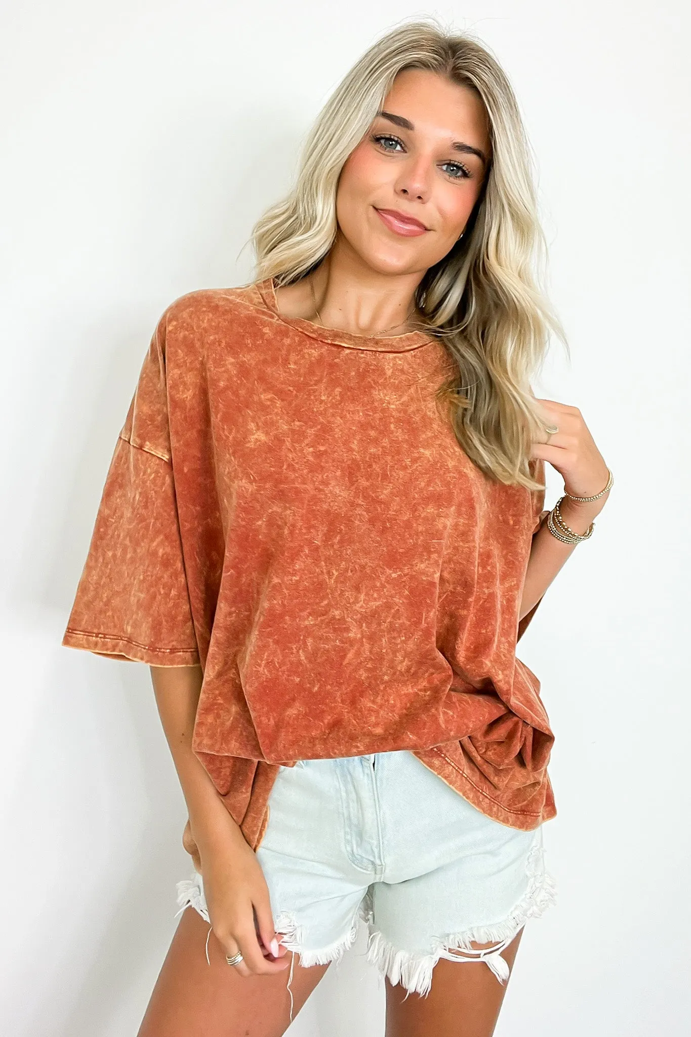 Weekend Awaits Mineral Wash Oversized Top - BACK IN STOCK