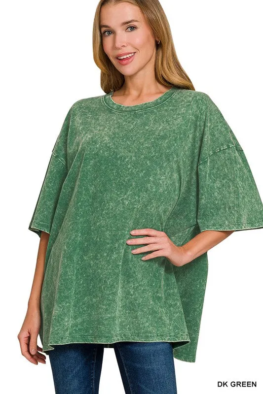 Weekend Awaits Mineral Wash Oversized Top - BACK IN STOCK