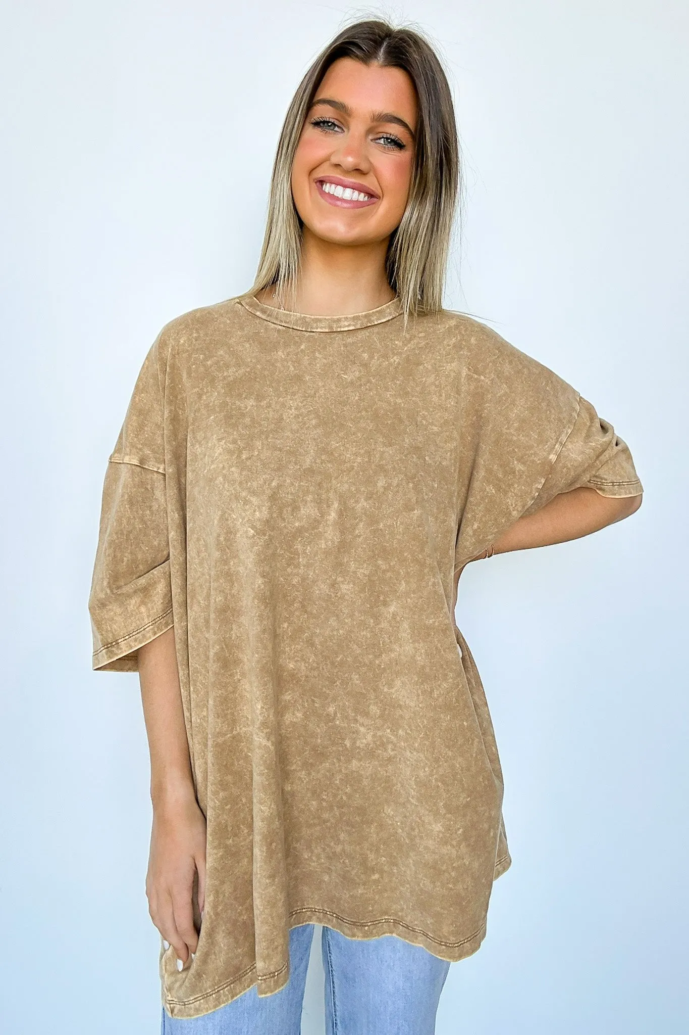 Weekend Awaits Mineral Wash Oversized Top - BACK IN STOCK