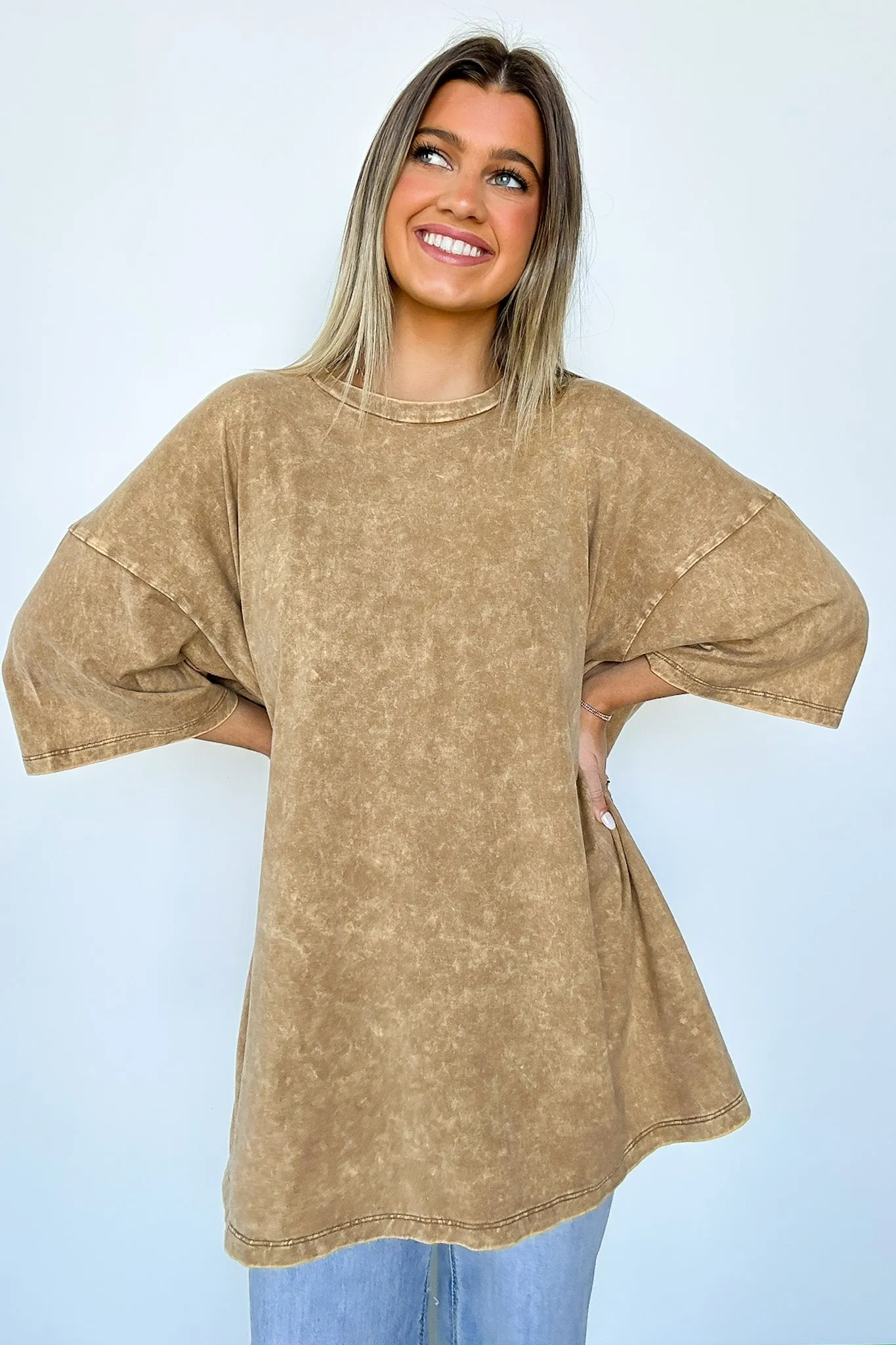 Weekend Awaits Mineral Wash Oversized Top - BACK IN STOCK