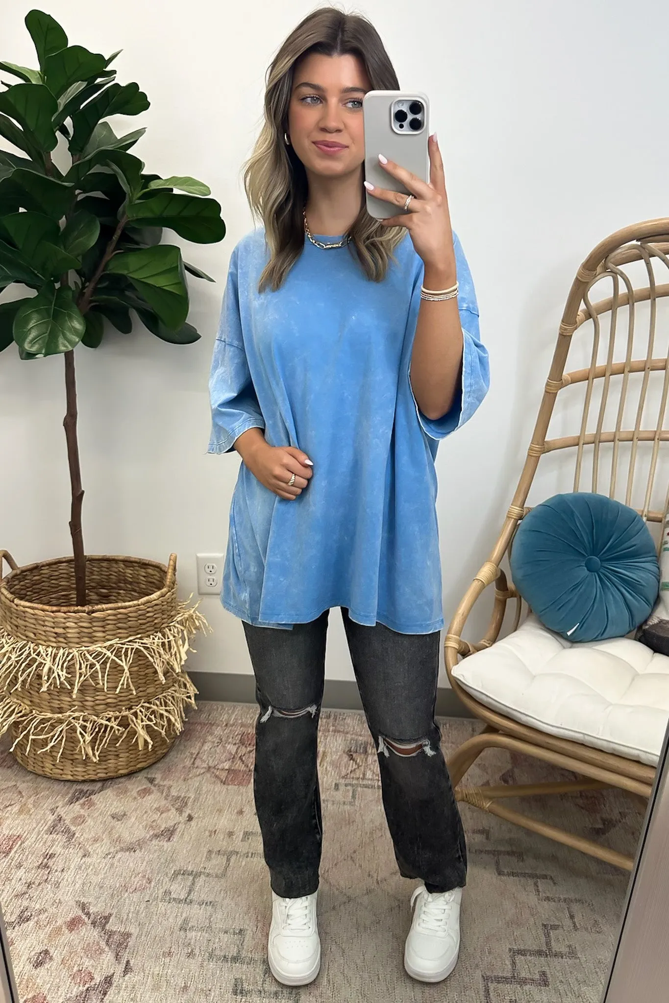 Weekend Awaits Mineral Wash Oversized Top - BACK IN STOCK