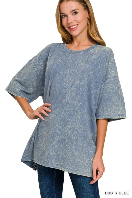 Weekend Awaits Mineral Wash Oversized Top - BACK IN STOCK