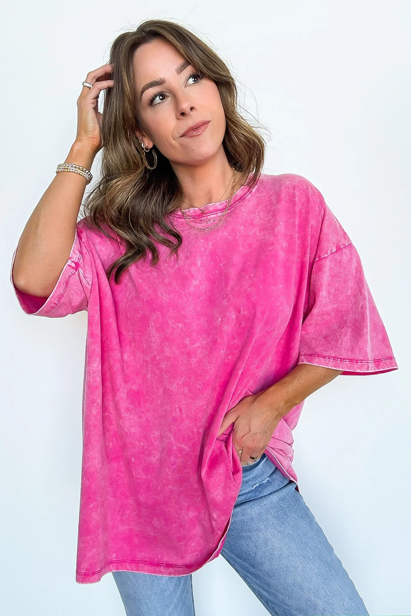 Weekend Awaits Mineral Wash Oversized Top - BACK IN STOCK