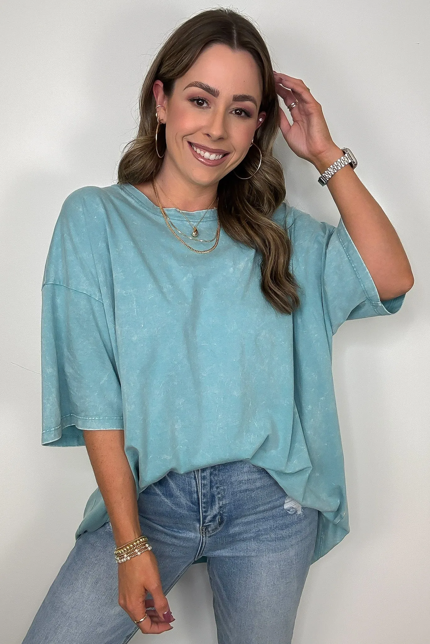 Weekend Awaits Mineral Wash Oversized Top - BACK IN STOCK