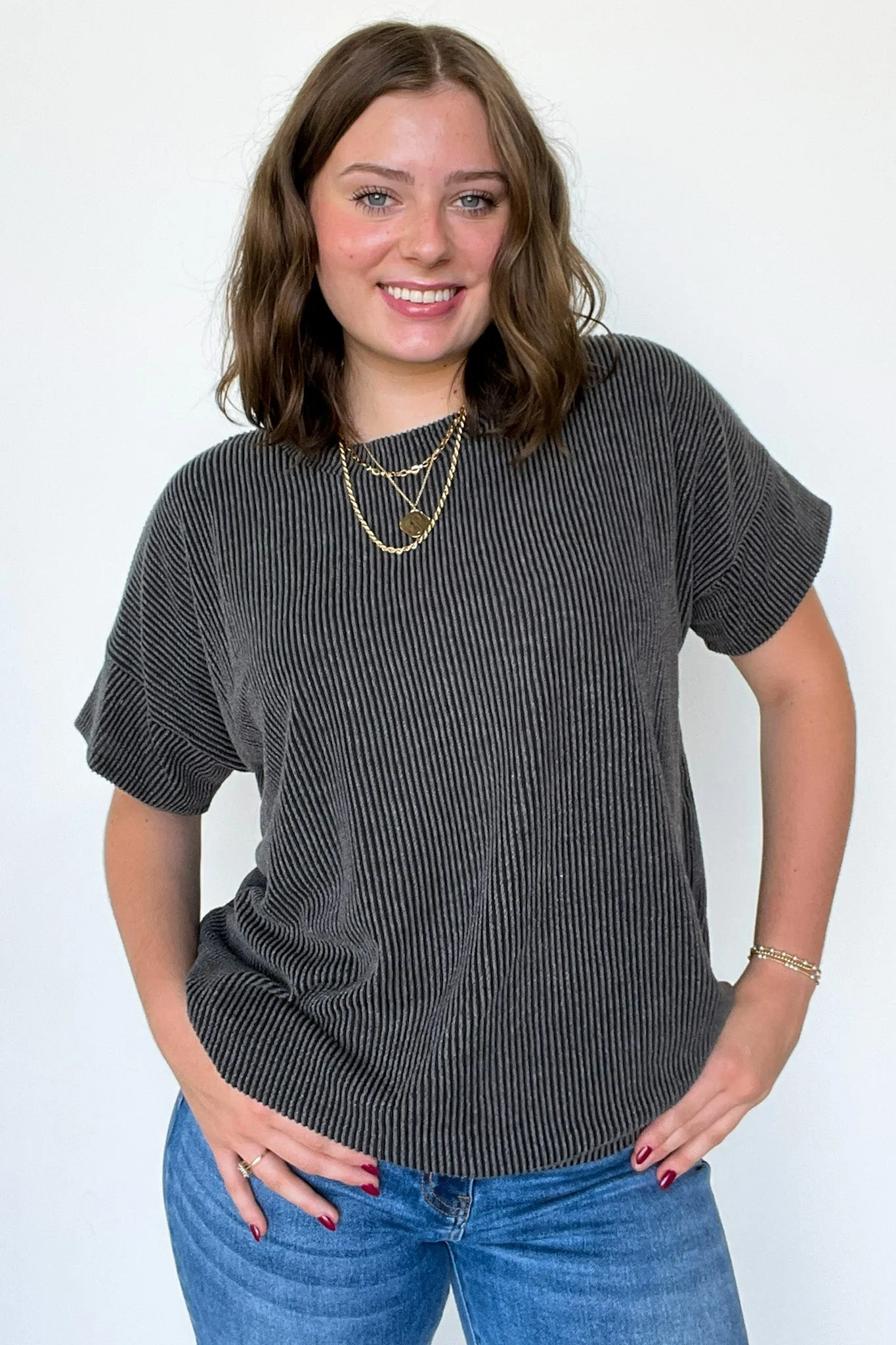 Weekend Getaway Rib Knit Oversized Top - BACK IN STOCK