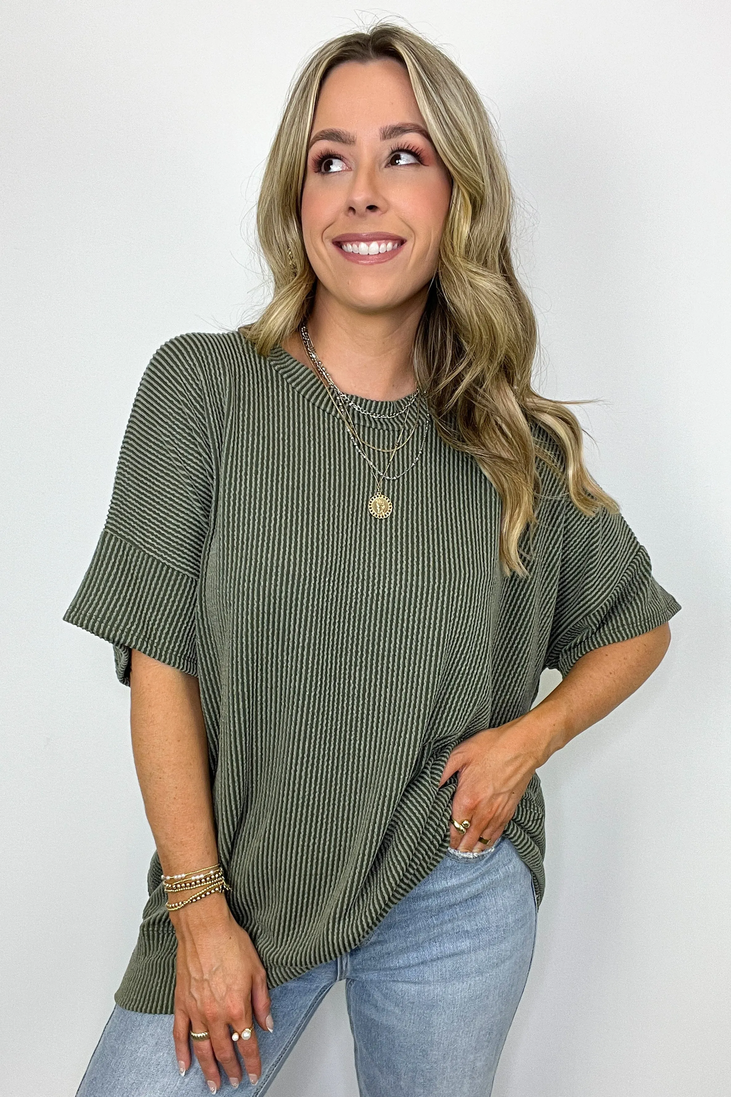 Weekend Getaway Rib Knit Oversized Top - BACK IN STOCK