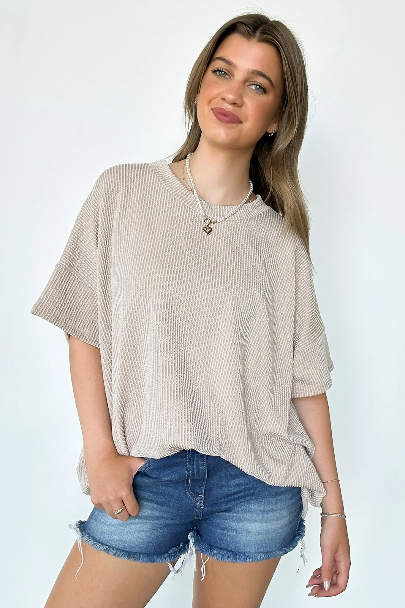 Weekend Getaway Rib Knit Oversized Top - BACK IN STOCK