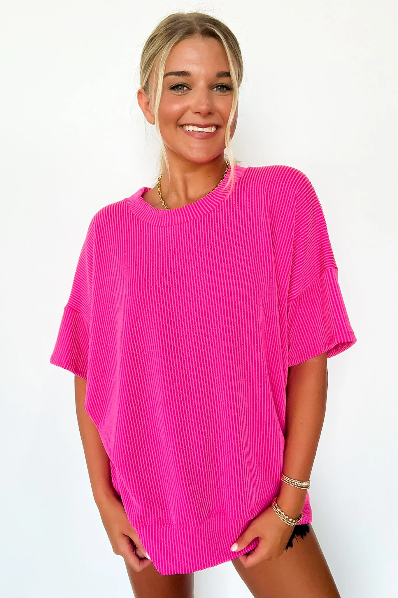 Weekend Getaway Rib Knit Oversized Top - BACK IN STOCK