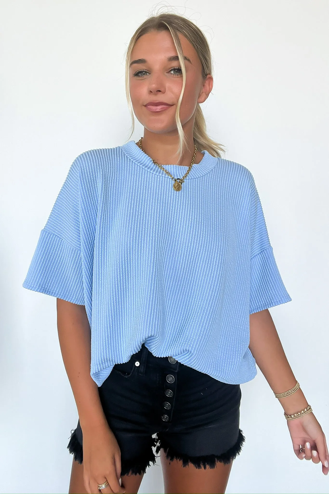 Weekend Getaway Rib Knit Oversized Top - BACK IN STOCK