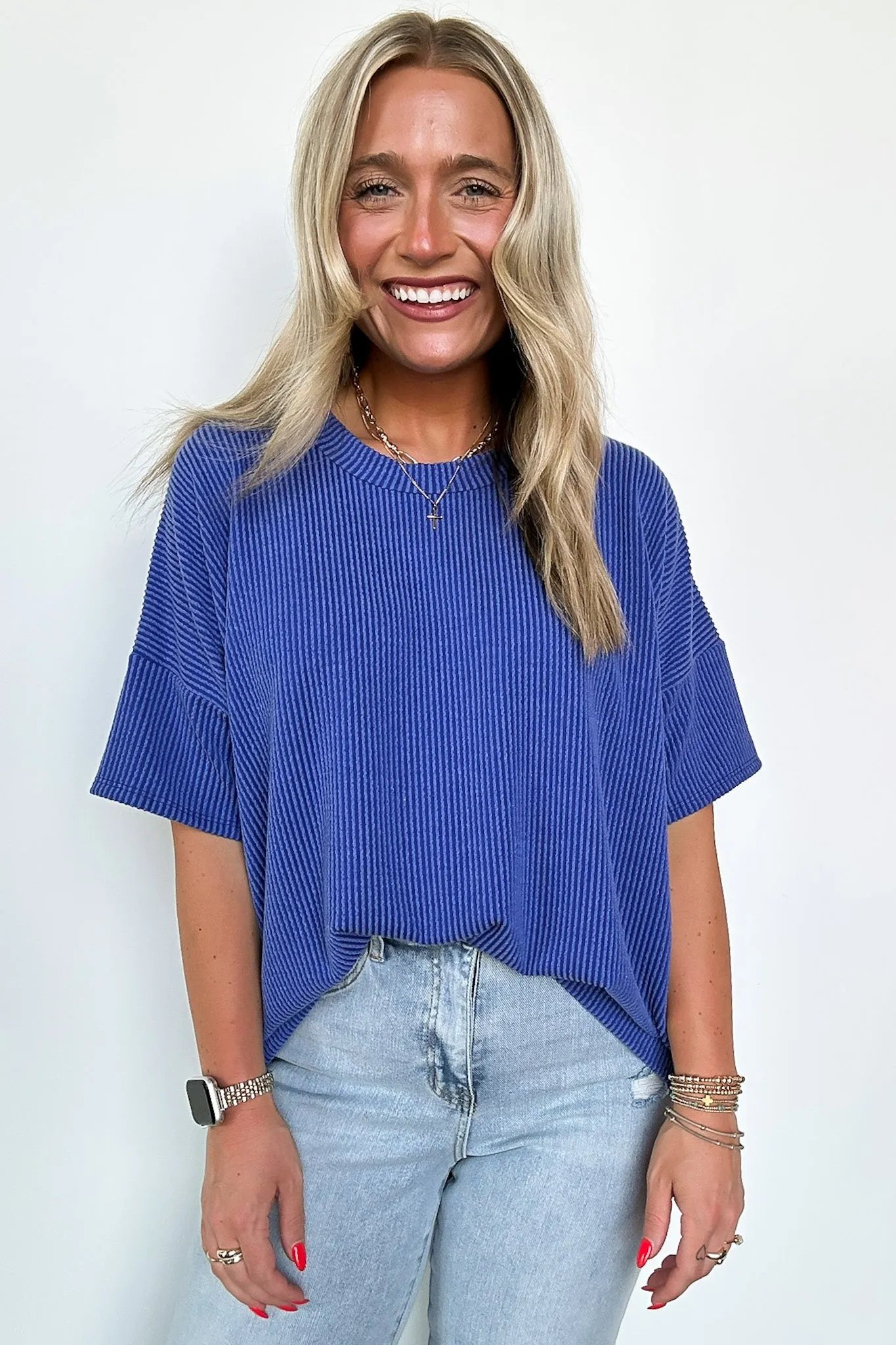Weekend Getaway Rib Knit Oversized Top - BACK IN STOCK