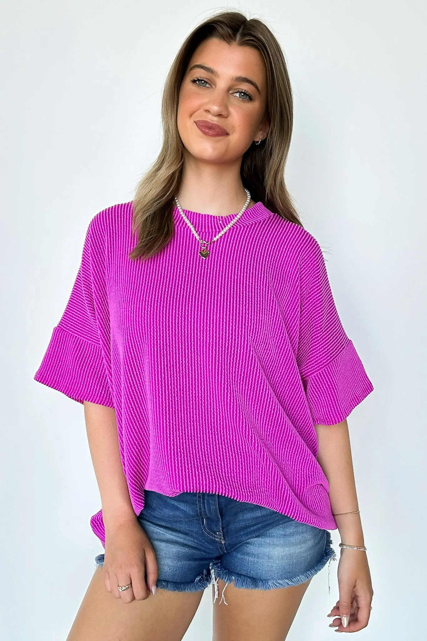 Weekend Getaway Rib Knit Oversized Top - BACK IN STOCK