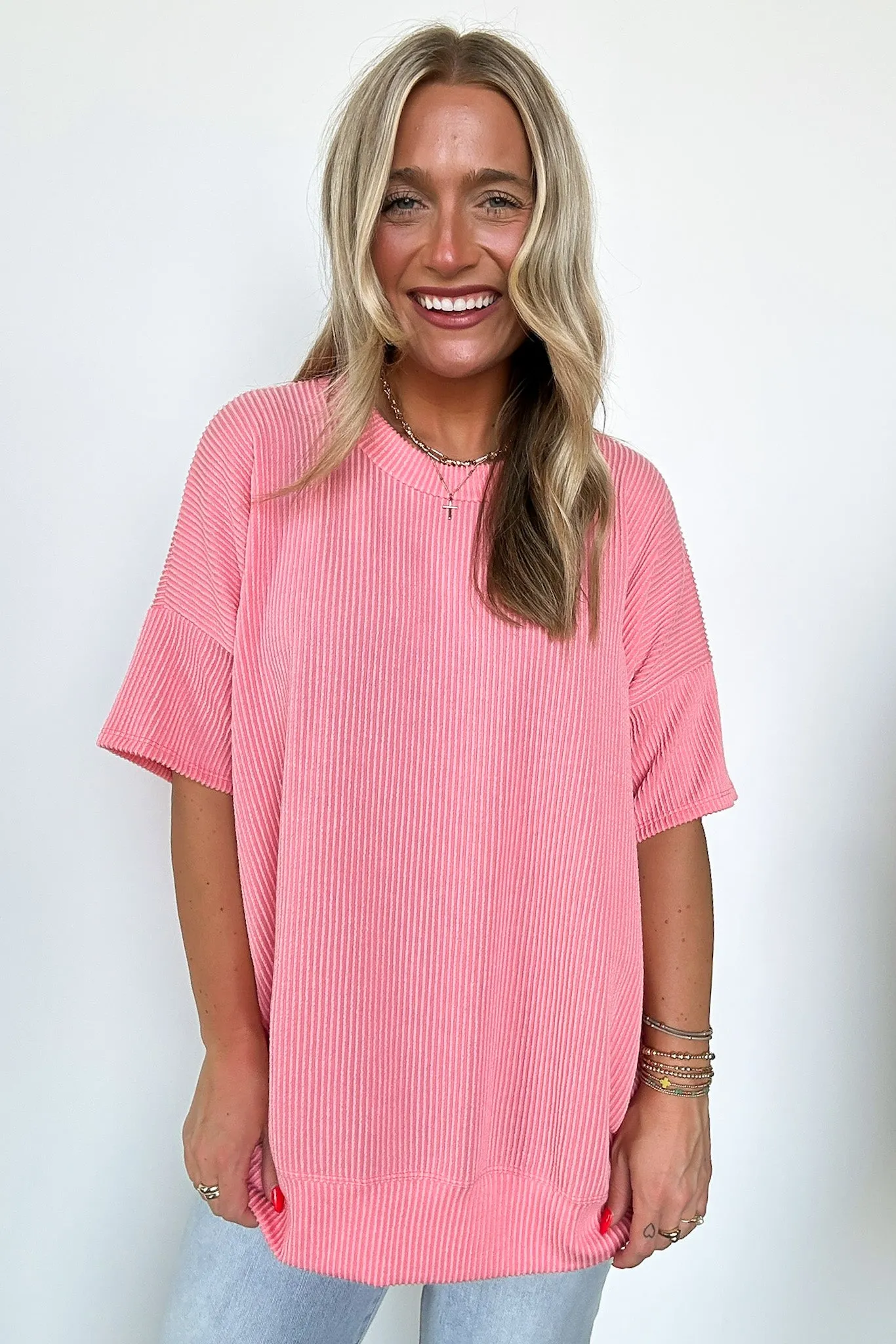 Weekend Getaway Rib Knit Oversized Top - BACK IN STOCK
