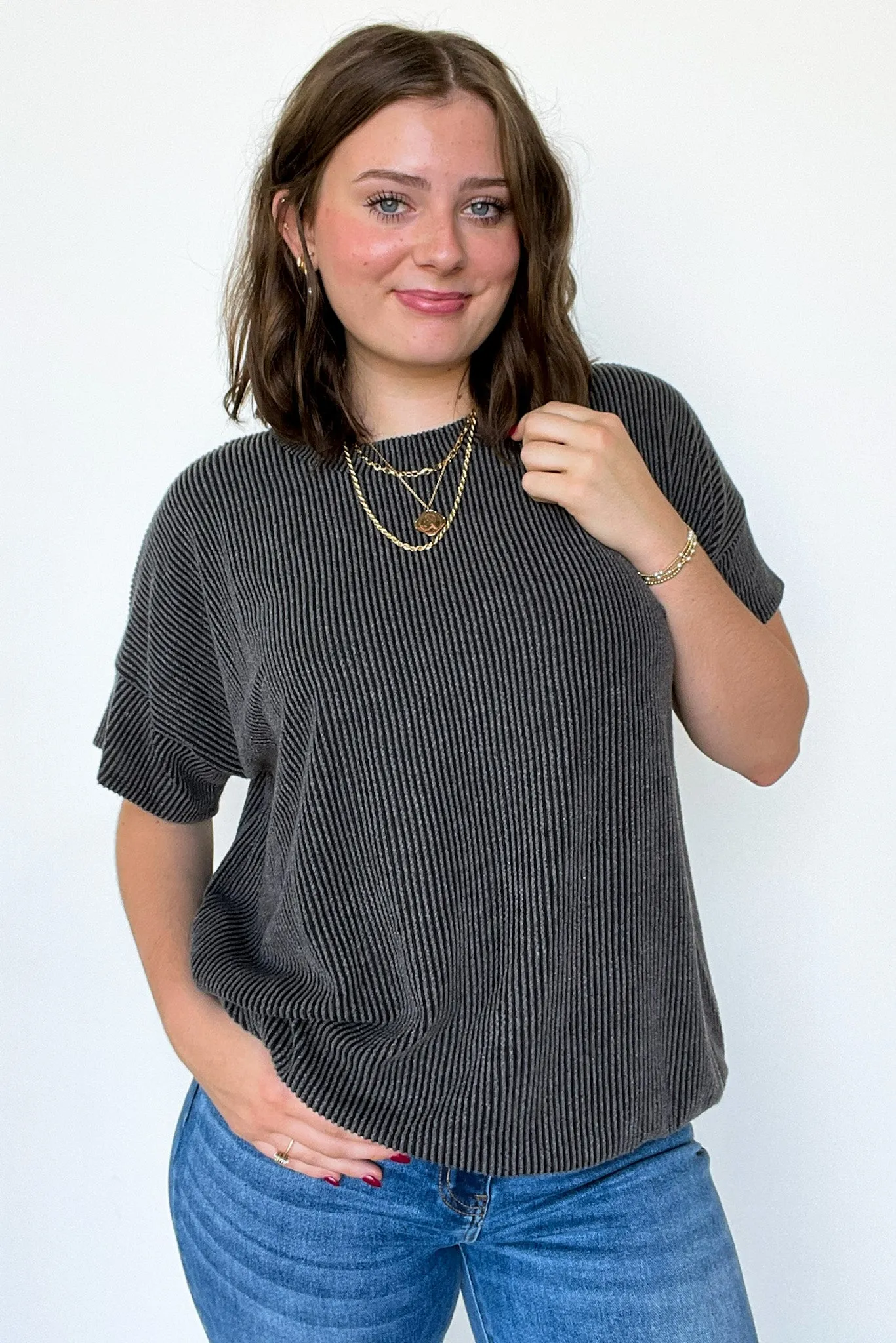 Weekend Getaway Rib Knit Oversized Top - BACK IN STOCK