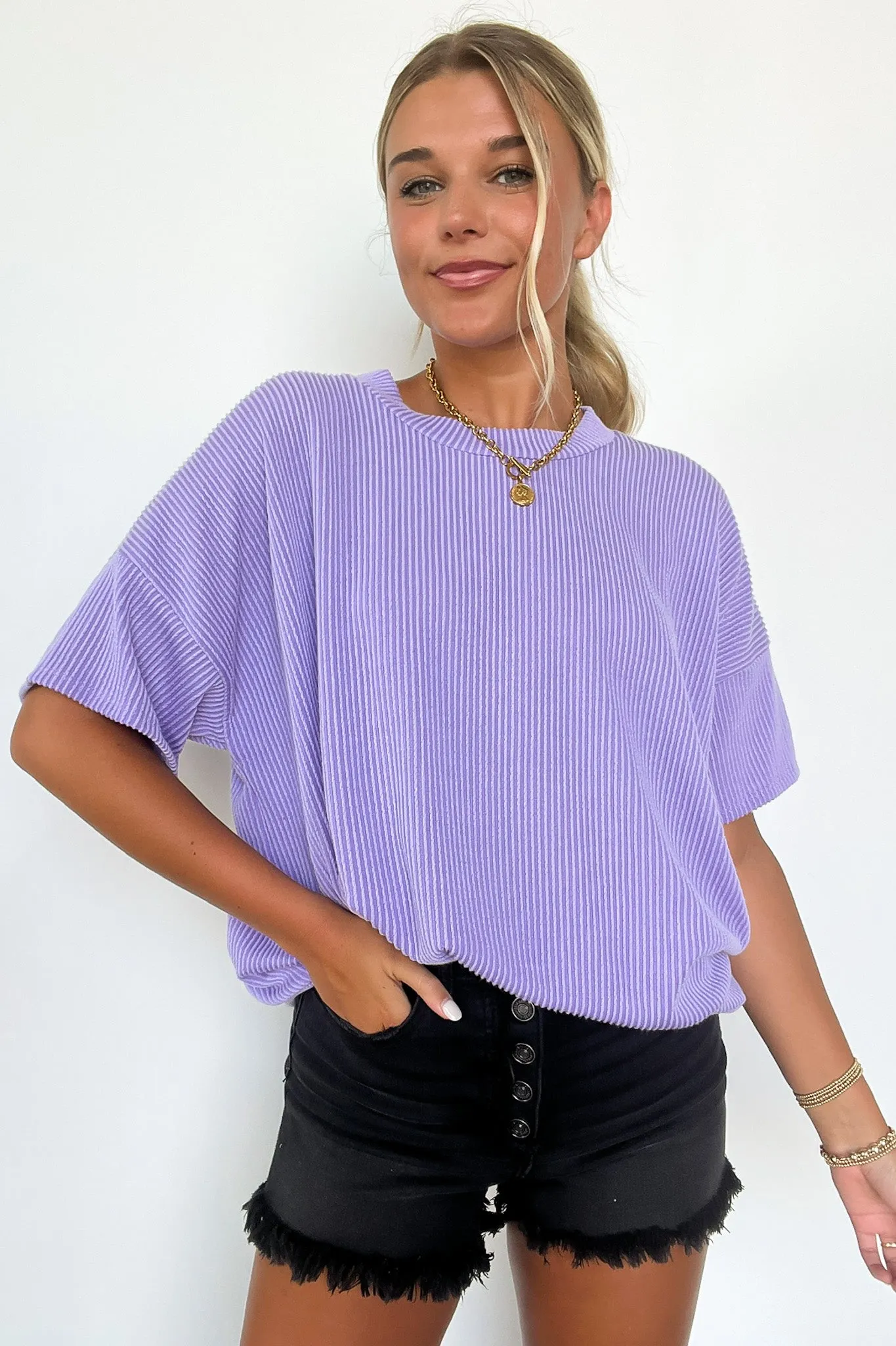 Weekend Getaway Rib Knit Oversized Top - BACK IN STOCK