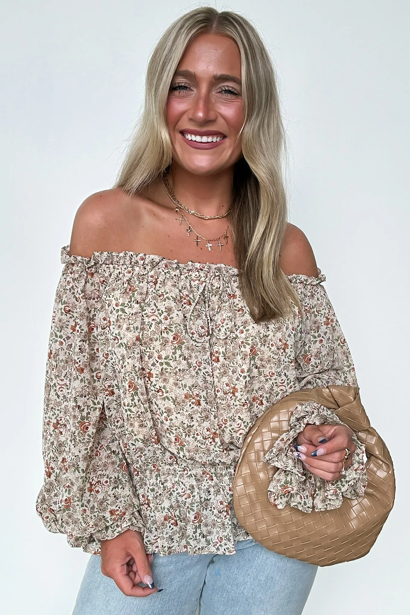 Whimsical Cutie Off Shoulder Floral Top - FINAL SALE