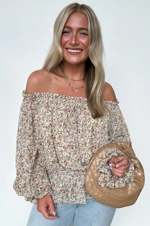 Whimsical Cutie Off Shoulder Floral Top - FINAL SALE