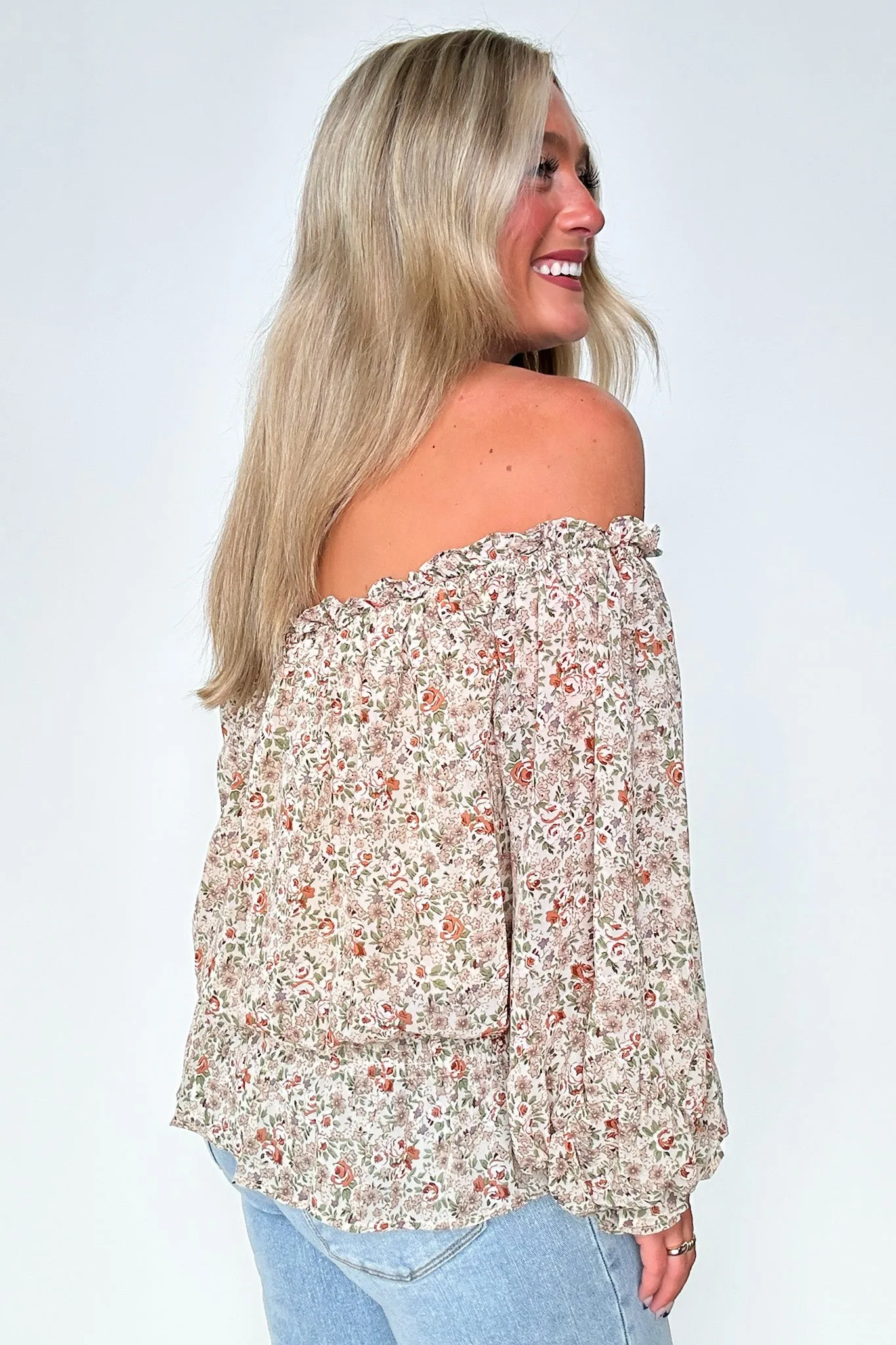 Whimsical Cutie Off Shoulder Floral Top - FINAL SALE