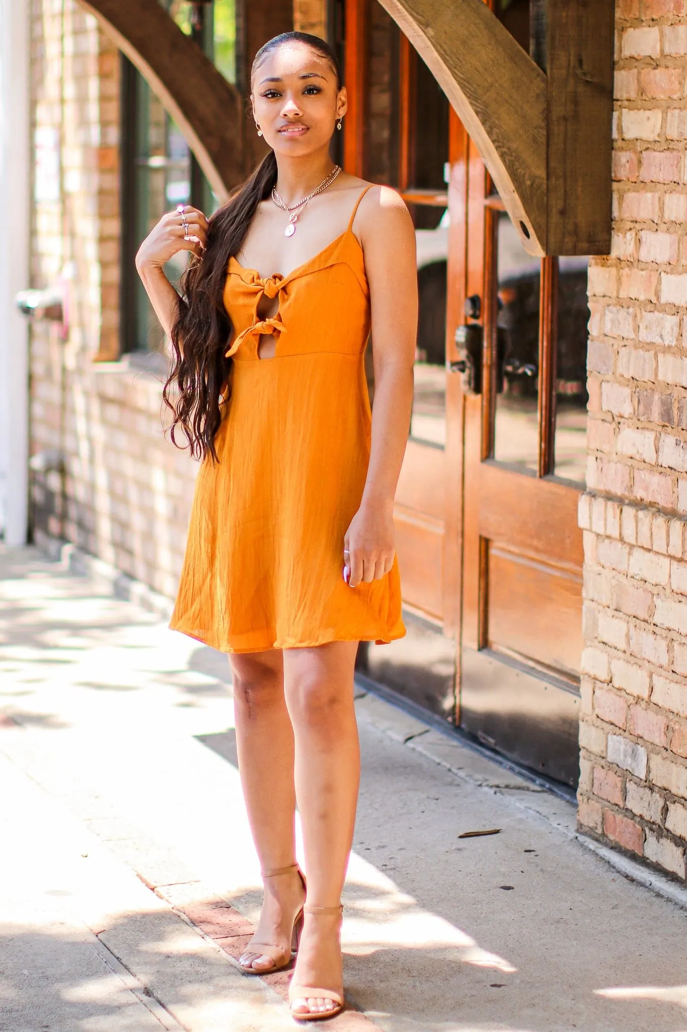 Worth a Tie Cutout Front Dress - FINAL SALE