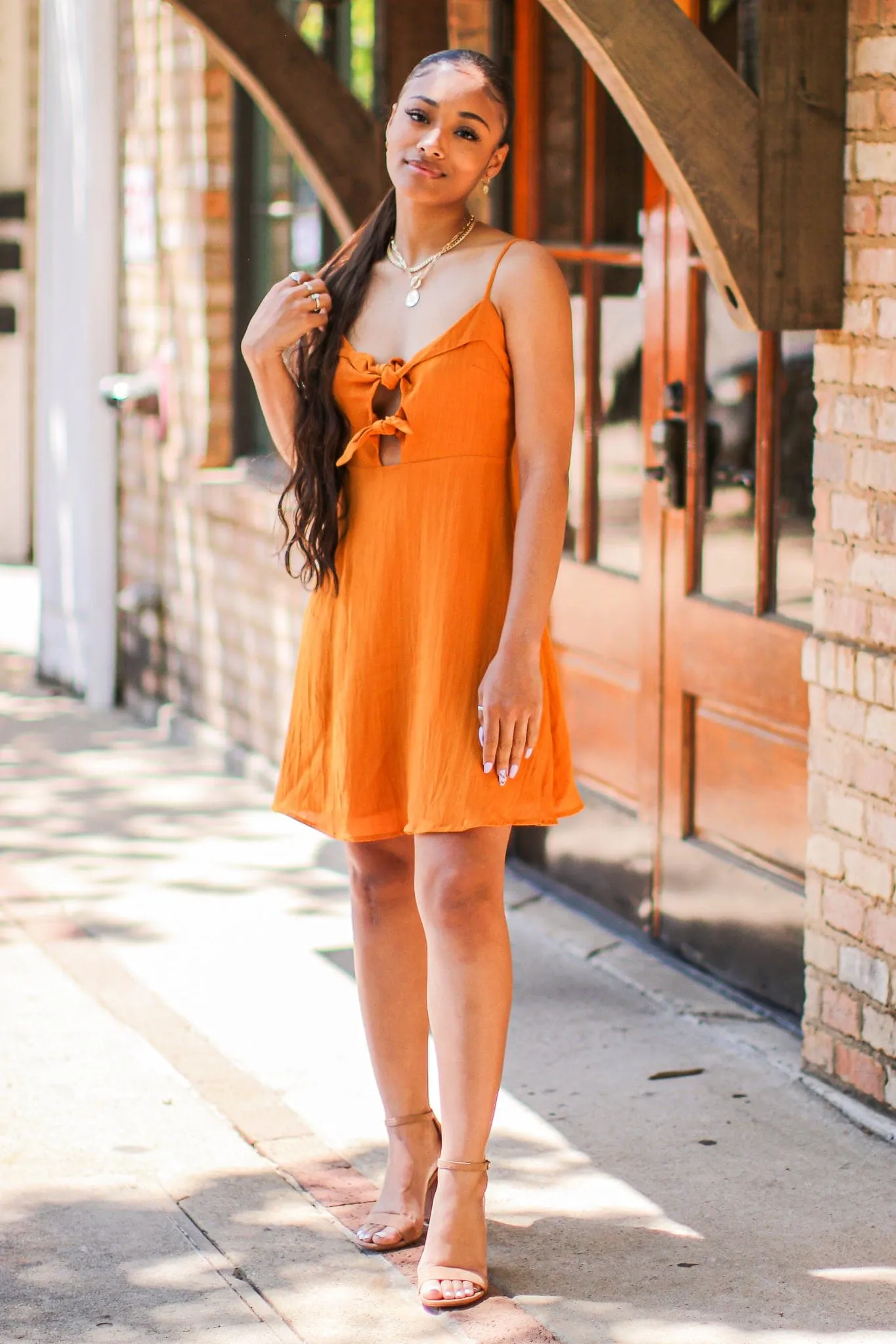 Worth a Tie Cutout Front Dress - FINAL SALE