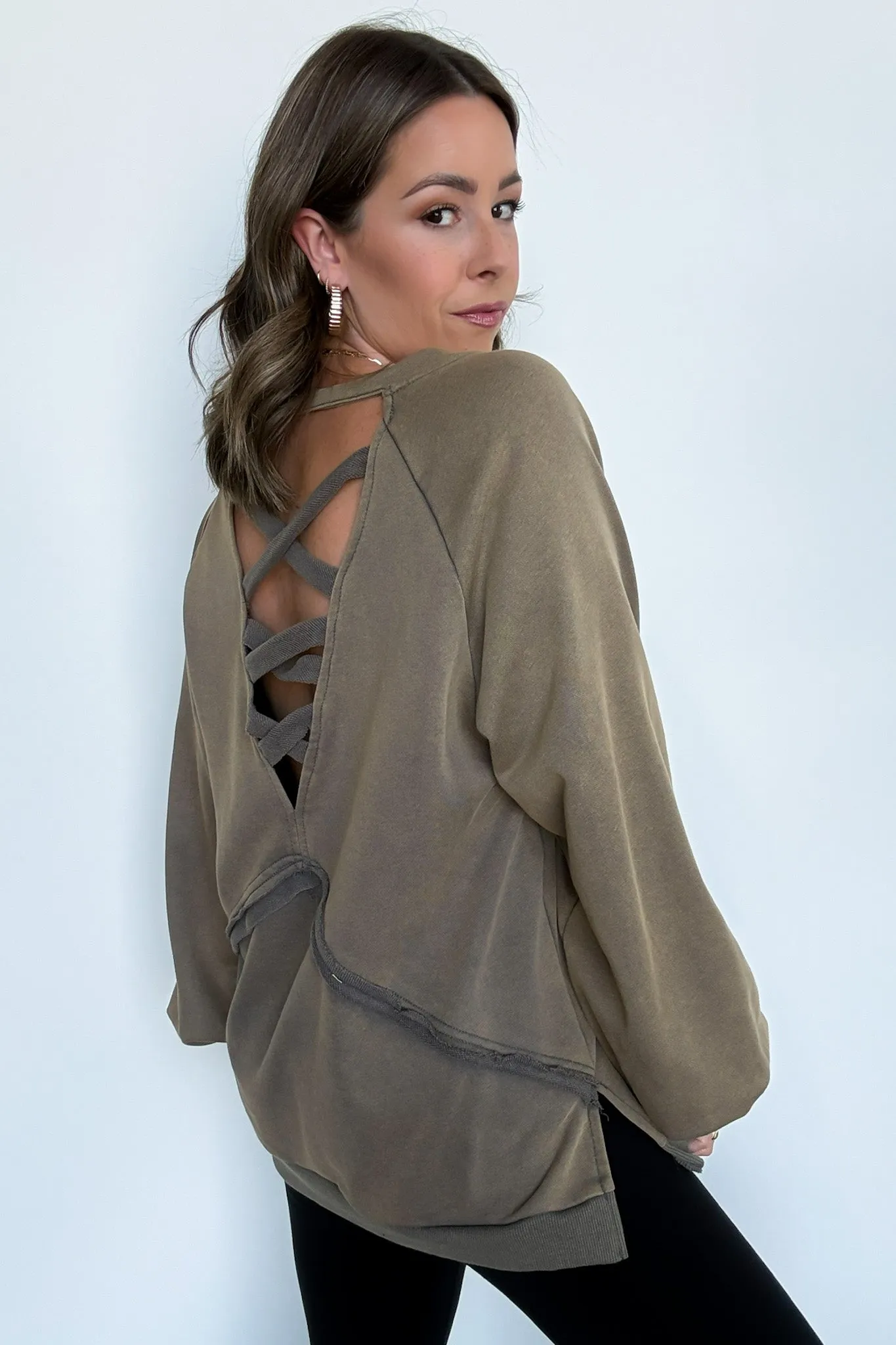 Zadie Cross Back Vintage Wash Pullover - FINAL SALE