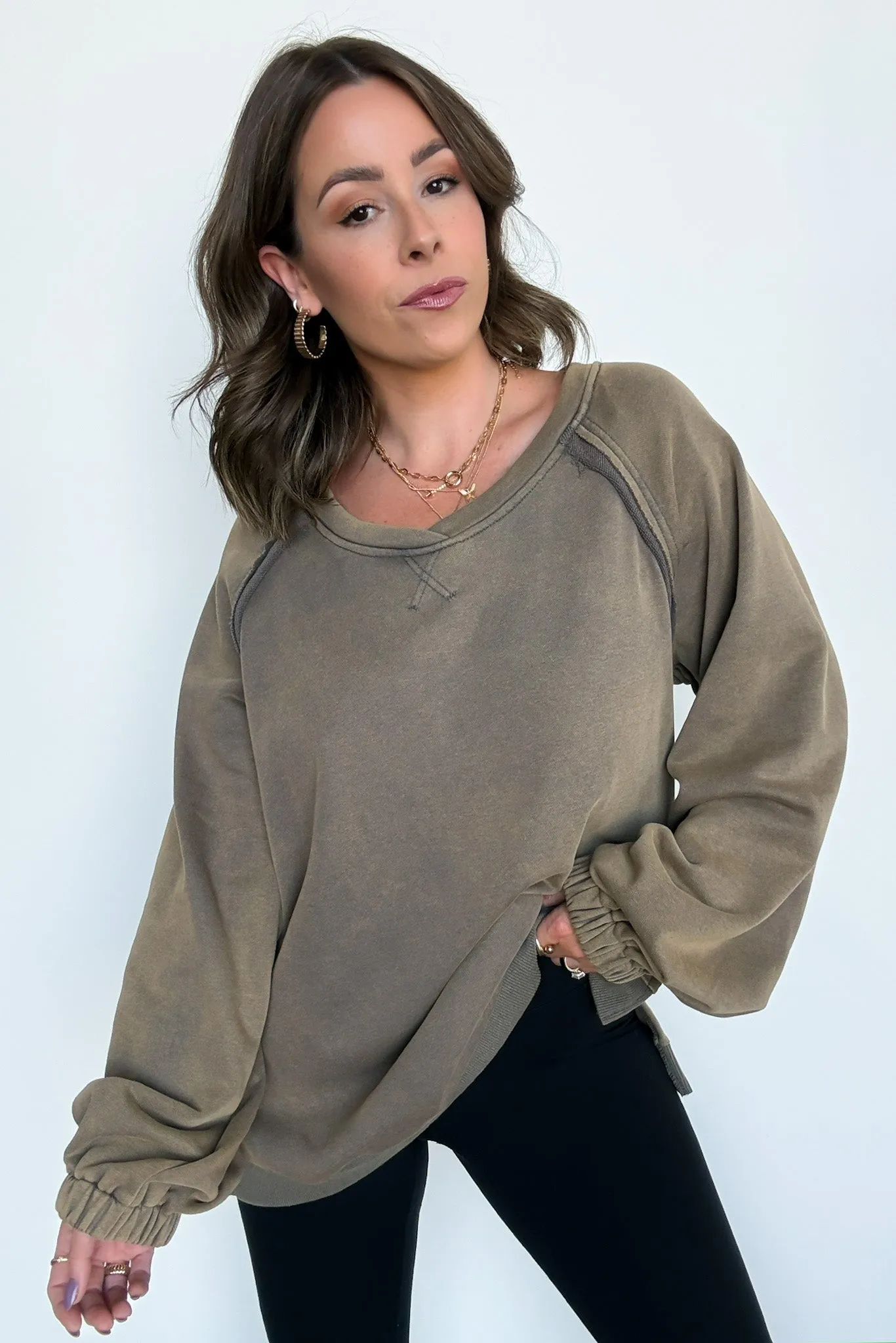 Zadie Cross Back Vintage Wash Pullover - FINAL SALE