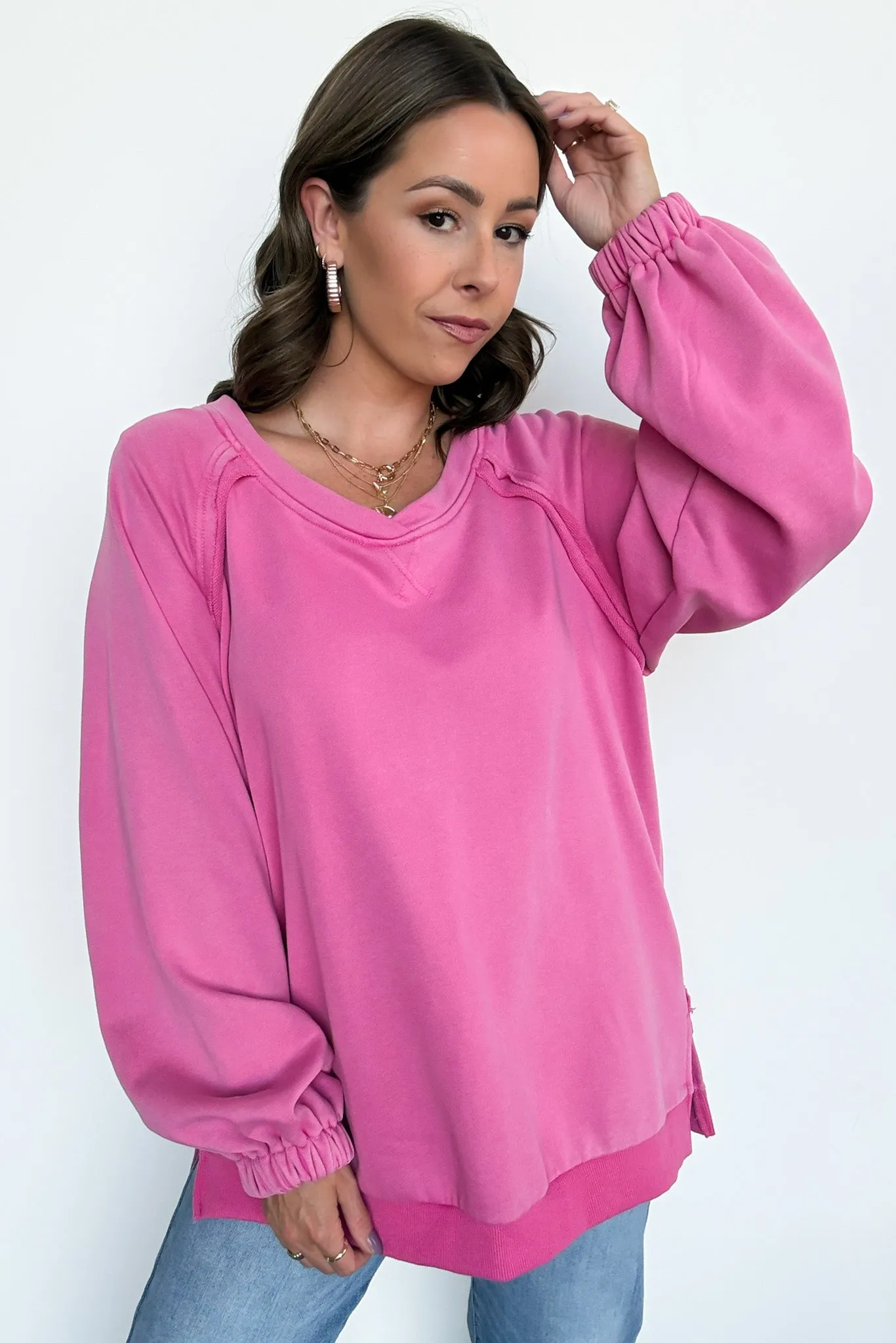 Zadie Cross Back Vintage Wash Pullover - FINAL SALE