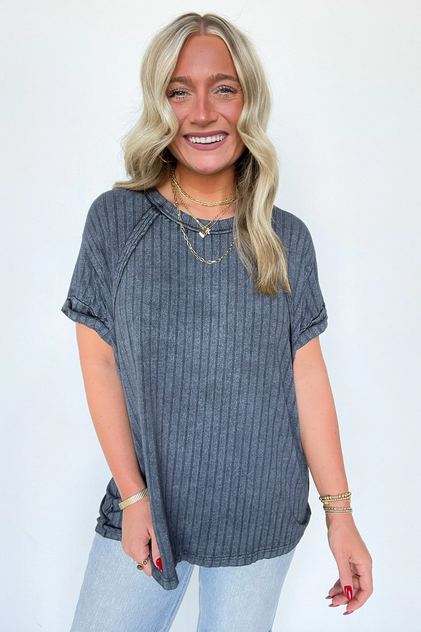 Zandrah Ribbed Raglan Knit Top - BACK IN STOCK