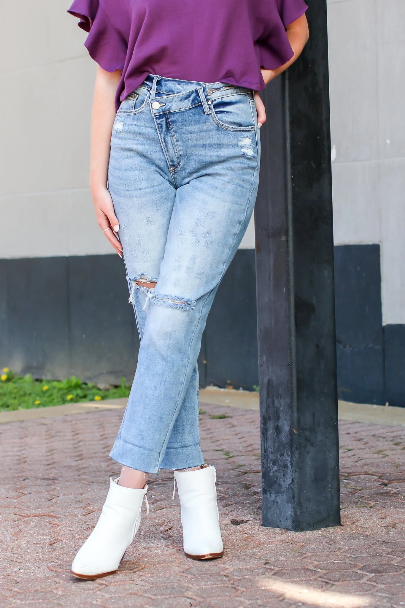 Zeena Boyfriend Crossover Jeans - FINAL SALE