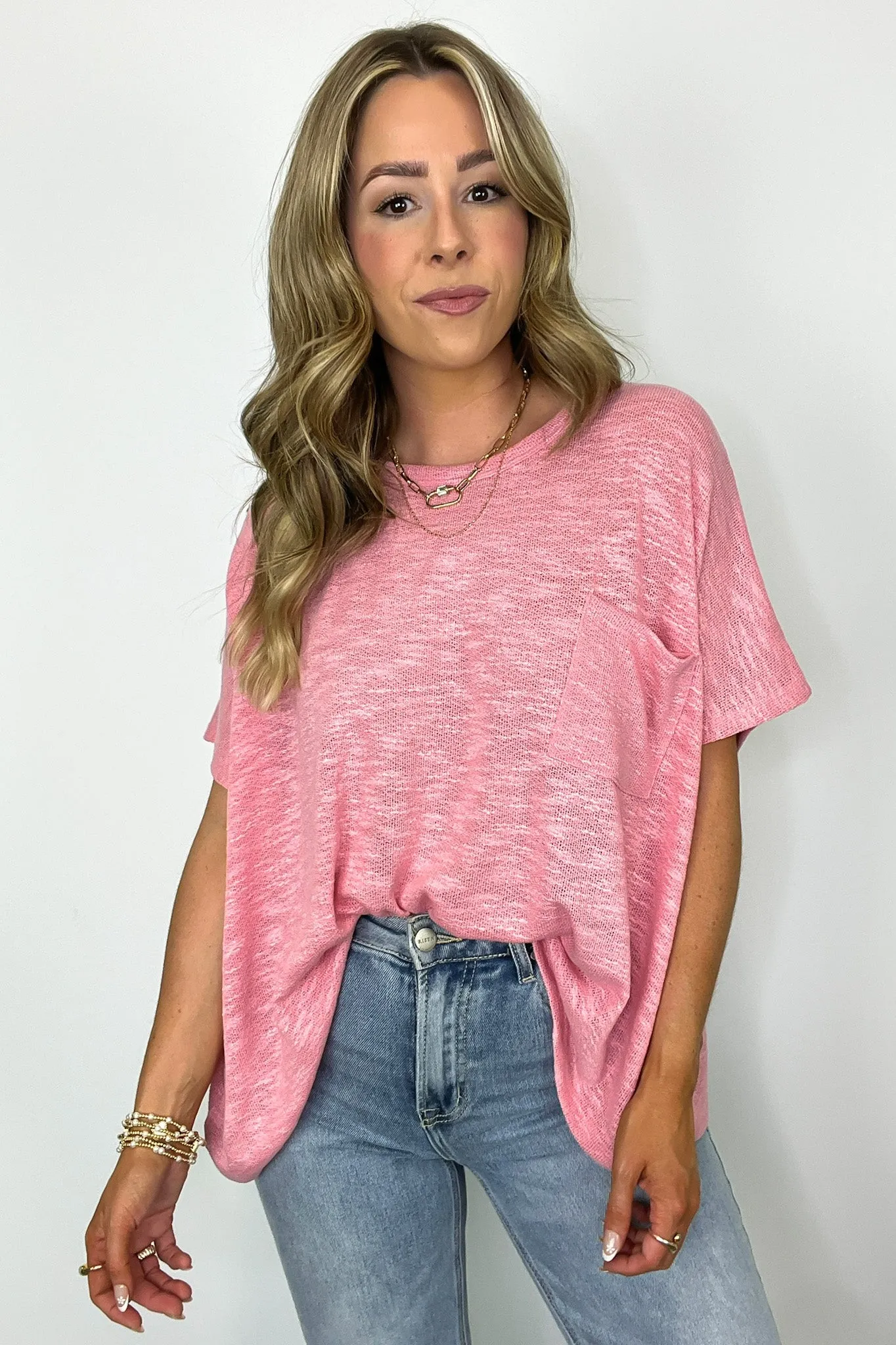 Zen Zone Oversized Knit Pocket Top - BACK IN STOCK