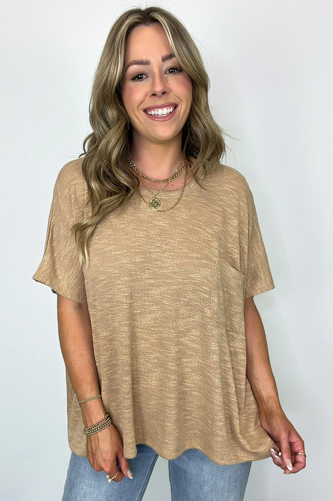 Zen Zone Oversized Knit Pocket Top - BACK IN STOCK