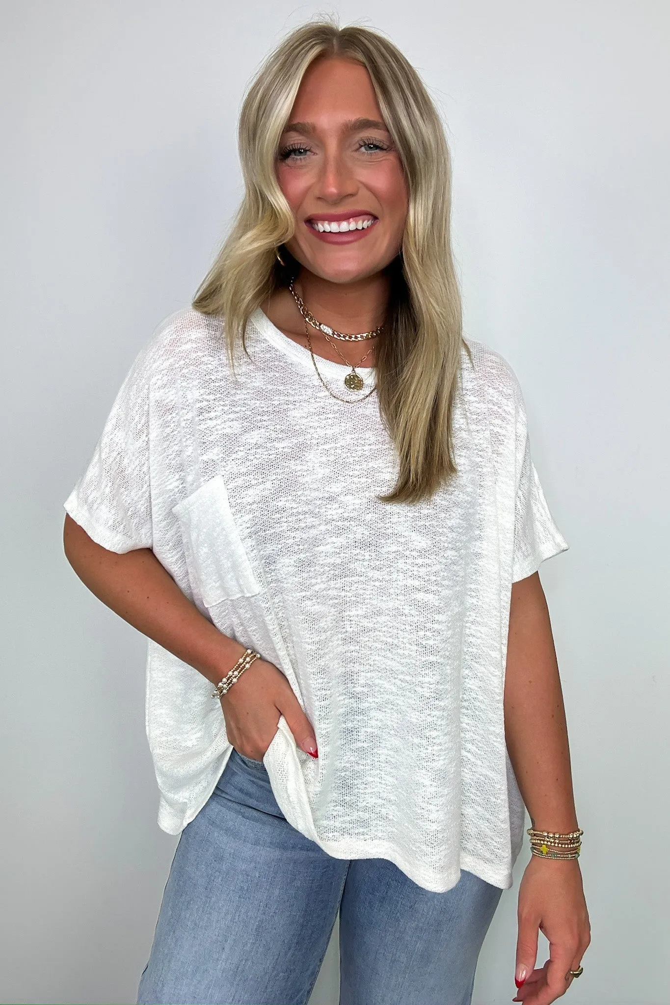 Zen Zone Oversized Knit Pocket Top - BACK IN STOCK