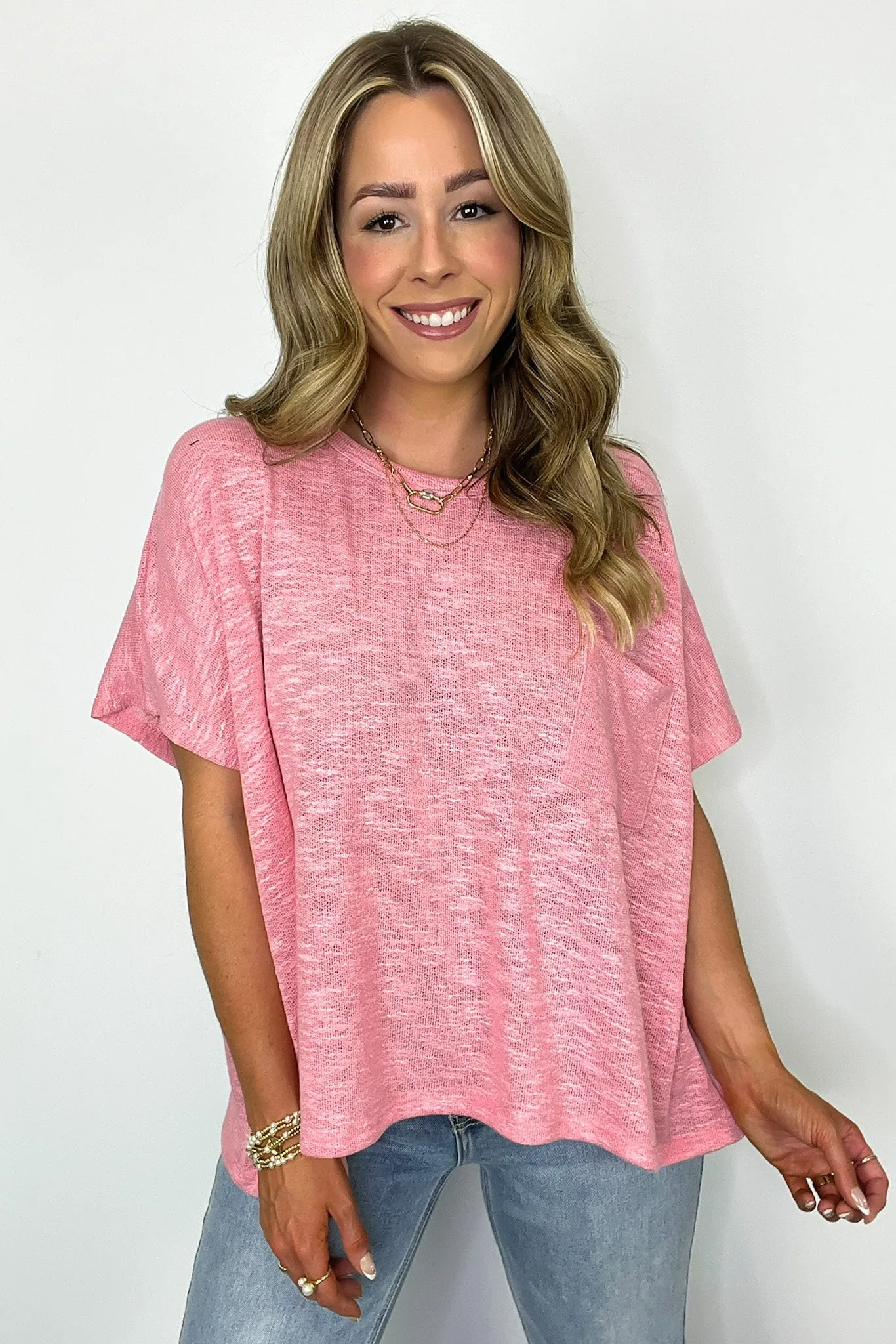 Zen Zone Oversized Knit Pocket Top - BACK IN STOCK