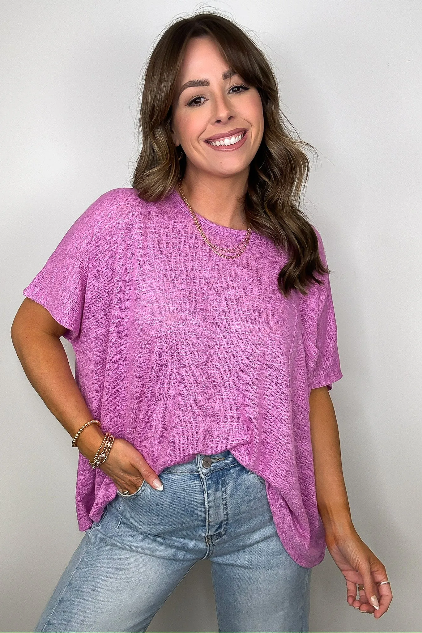 Zen Zone Oversized Knit Pocket Top - BACK IN STOCK
