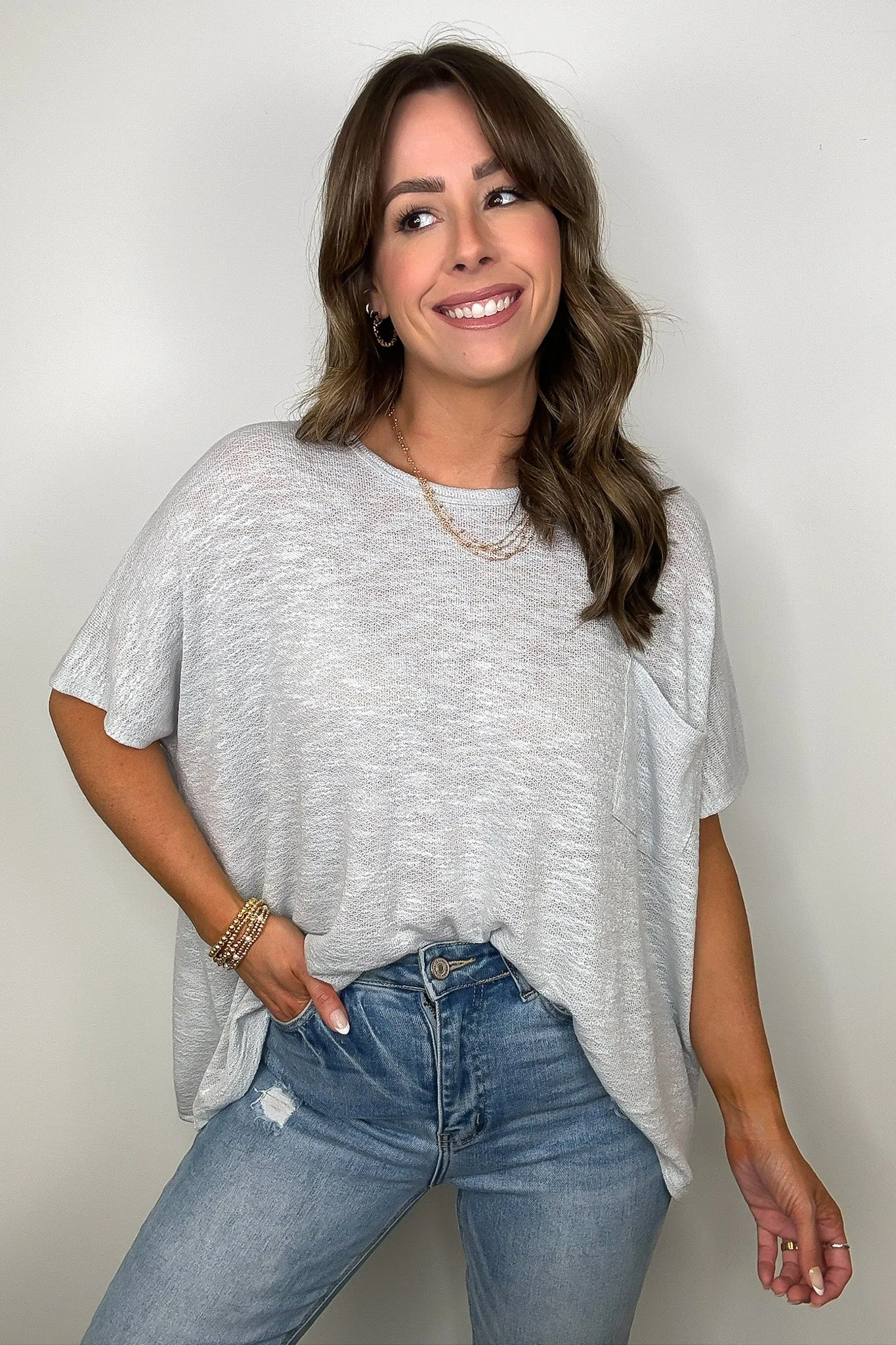 Zen Zone Oversized Knit Pocket Top - BACK IN STOCK