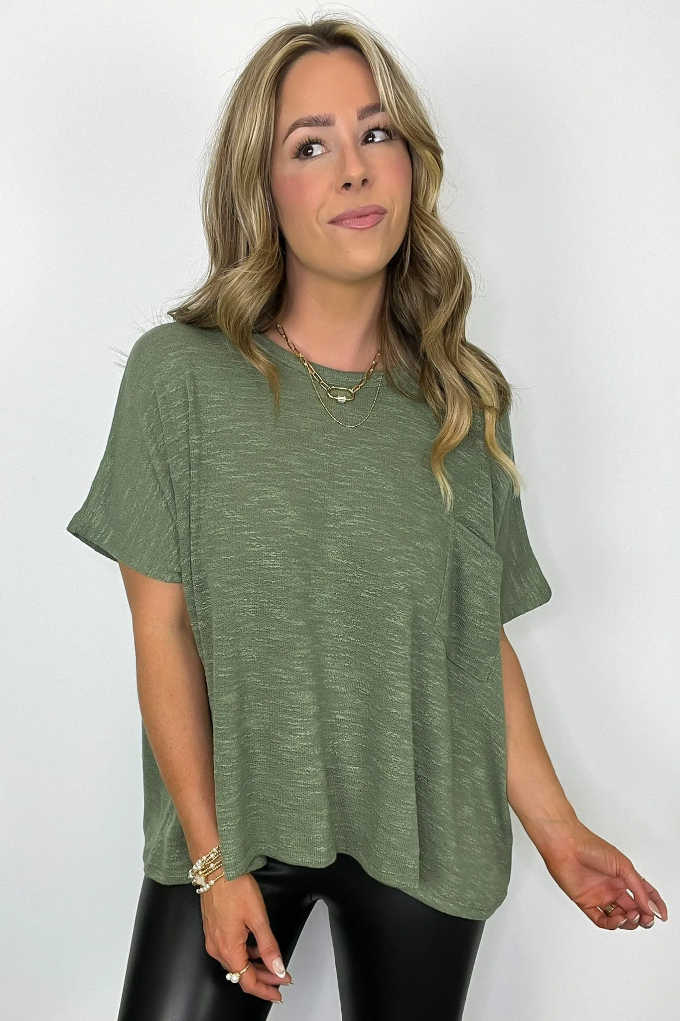 Zen Zone Oversized Knit Pocket Top - BACK IN STOCK